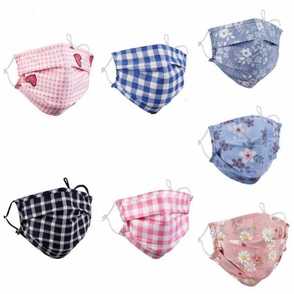 

washable print windproof floral reusable mouth-muffle face mask anti dust ski warm plaid masks cyz2897 xh57ns
