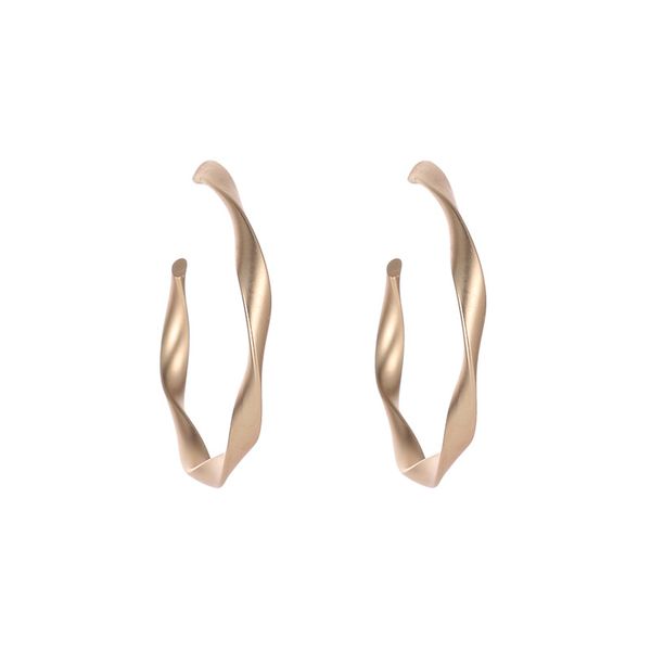 

european and american earrings new creative simple geometric twist earrings retro personality matte earrings wholesale, Golden;silver