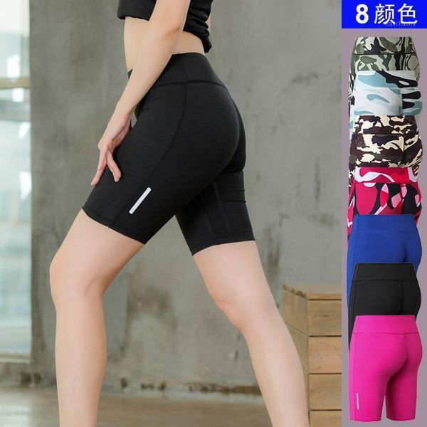 

running shorts yoga for women reflective jogging night pants compression clothes 8 colors size xs to xl high waist sportswear1, Black;blue