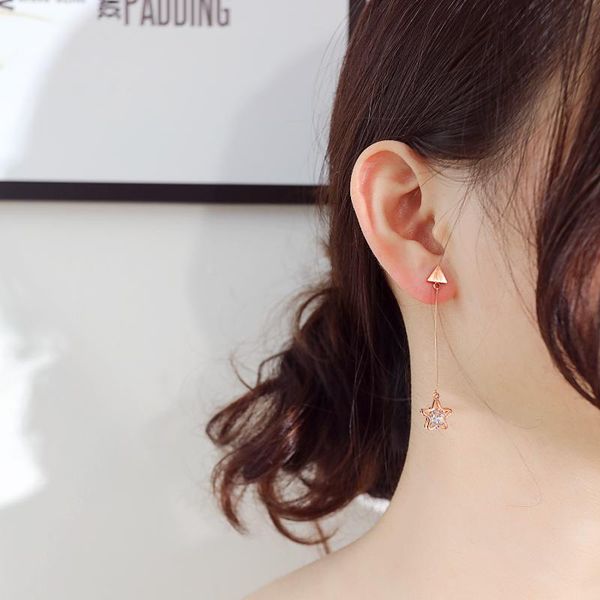 

GorGor Jewelry Hot Sale Exquisite Star Earrings Women Elegant Dress Ladies Personality Temperament Originality Statement TE583, Silver