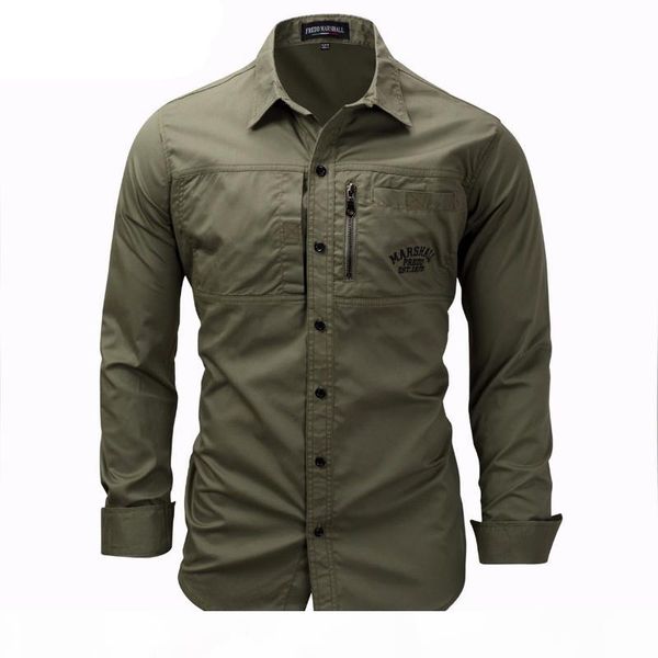 

brand military shirt men solid cotton casual breathable long sleeve slim fit camisa masculina men shirt size -3xl, White;black