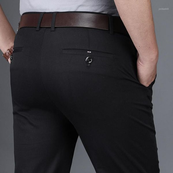 

men's pants pant trousers casual classic mens motorcycle fashion straight male business length man new clothing men1, Black