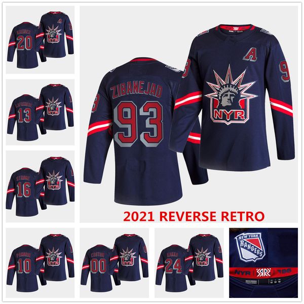 

new york rangers 2021 reverse retro alexis lafreniere jersey chris kreider mika zibanejad brian leetch trouba strome kakko nash jersey youth, Black;red