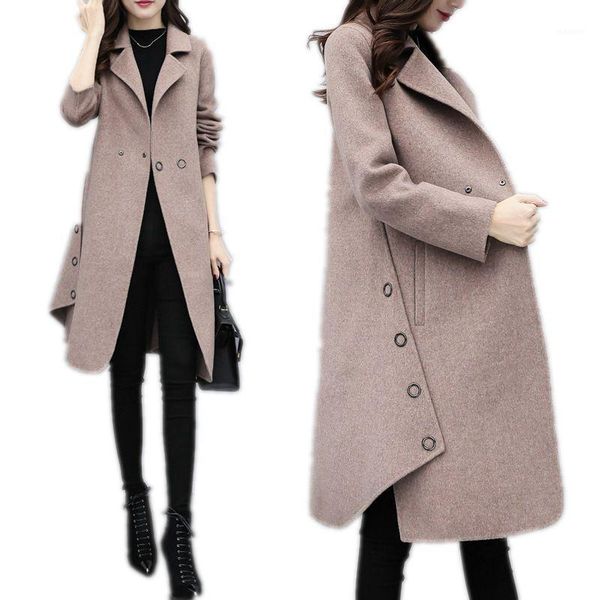 

woman coats winter 2019 plus size coat wool coat women long cashmere abrigos mujer elegante abrigos mujer invierno1, Black