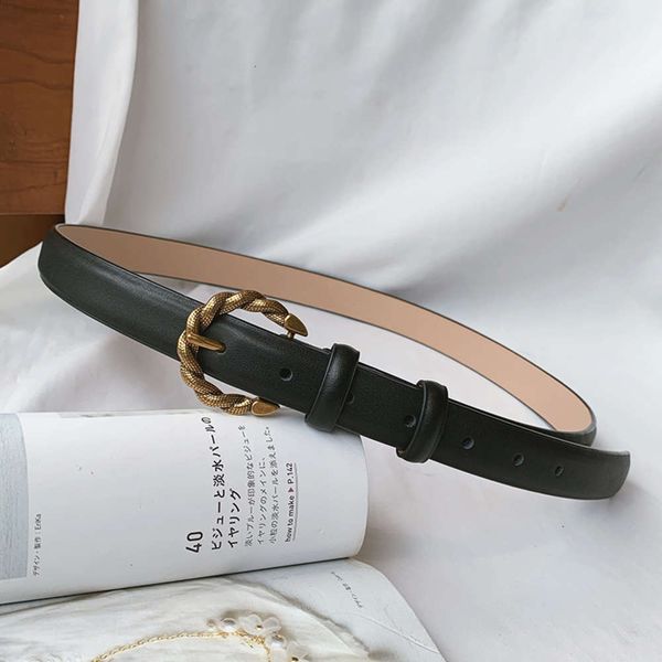 

pin ins wind cool buckle two layer women's decorative jeans coat versatile casual leather belt, Black;brown