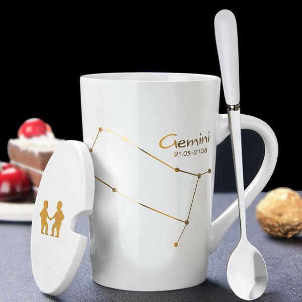 

ceramic coffee mug cup 12 constellations lovers creative porcelain mugs with spoon eco friendly milk coffee cup drinkware wmtdjq bdesybag