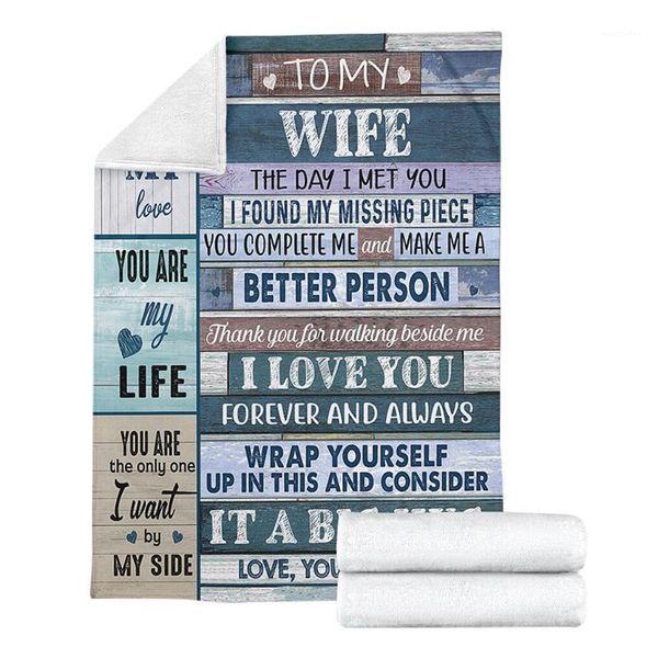 

you are my life fleece blanket letter printed warm blanket for sofa bed home carpet decoration fp81