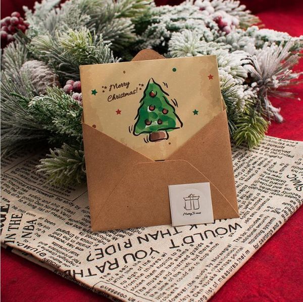 

xinaher 5pcs creative 8.5x11.5cm счастливого рождества открытки складной рождественской карты для новогодних рождественских подарков wmtokv