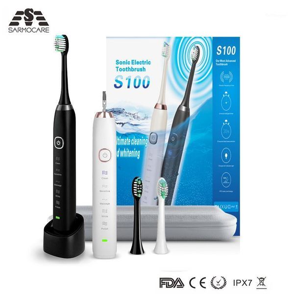 

smart electric toothbrush ultrasonic sonic s100 wireless rechargeable battery ipx7 waterproof inductive charger led indicator 5 models1