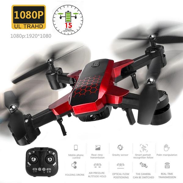 

wifi fpv rc drone 1080p wide-angle camera rc helicopter with hd camera quadcopter aircraft wiht headless mode high hold #e