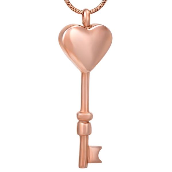 

xwj8038 funnel polishing key design memorial urn necklace 316l stainless steel cremation pendant pet/ human ash holder, Silver
