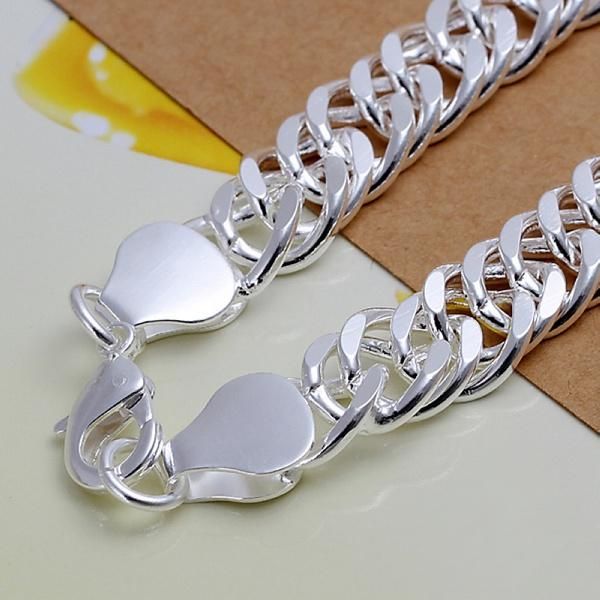 

men women 10mm silver color bracelets chain jewelry noble fashion cute fashion jewelry christmas gifts h sqcdll, Black