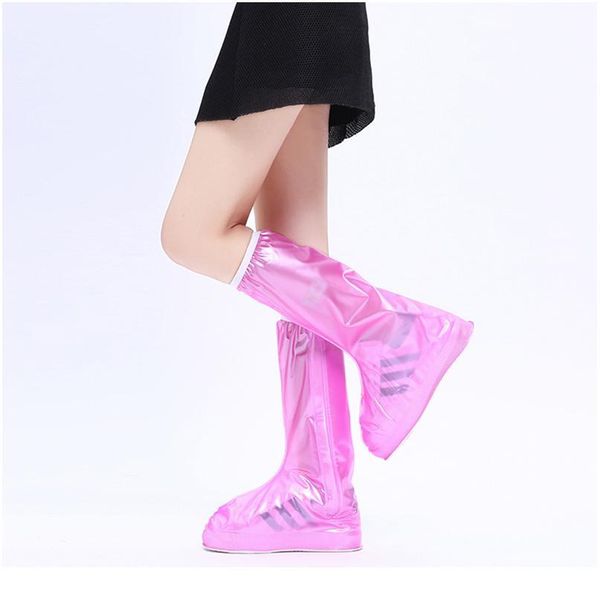 

practical long tube waterproof shoe cover waterproof relectors rain boots black reusable men women outdoor thick wear ra sqcyzv
