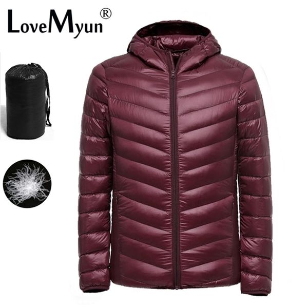 

new ultralight men 90% white duck down jacket winter duck down coat waterproof down parkas outerwear puffer jacket mens 201218, Black