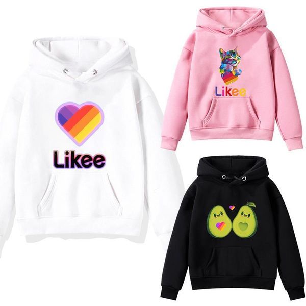 

2020 kids pullover likee video app sweatshirt children's clothing baby boys girls hoodie casual with hood students hoodies, Black
