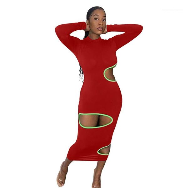 

dresses fashion crew neck ladies bydcon dresses slim women designers clothes 2020 hollow out womens casual, Black;gray