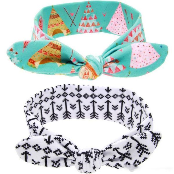 

ear new europe fashion baby head bands bunny knot tent arrows pattern infant headband kids band headwear children hair a