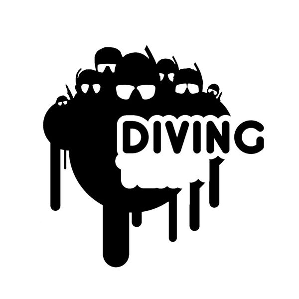 

14.7*14.9cm funny fashion scuba diving car stickers vinyl accessories black silver graphic c12-0716