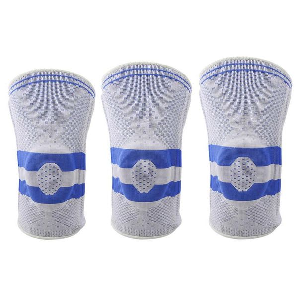 

elbow & knee pads breathable support silicone full brace strap anti-collision meniscus compression protection sport pad, Black;gray