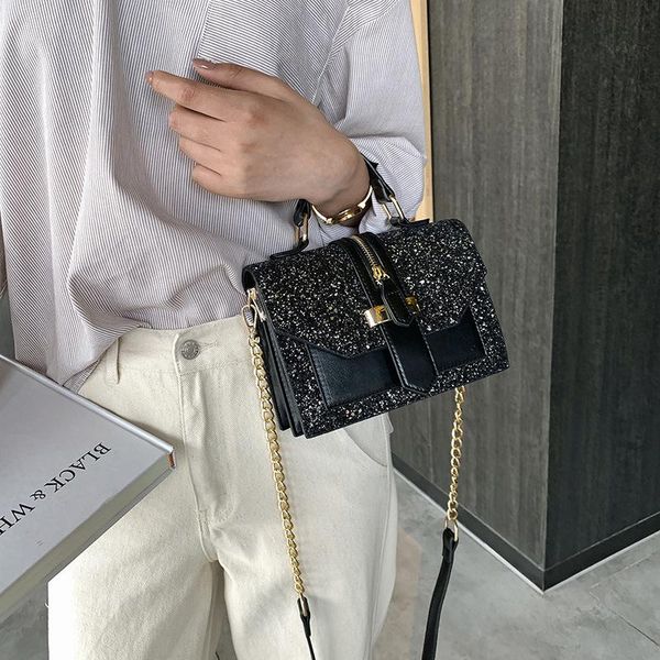 

cross body fashion female bag super fire sequined portable shoulder wild small square messenger trendy