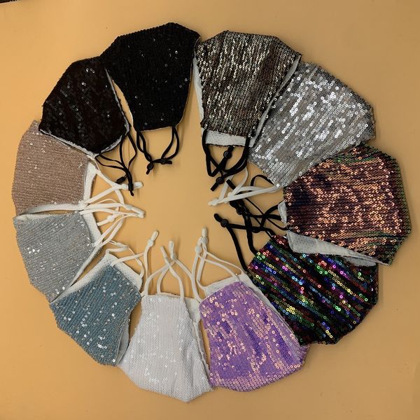 

khbjparty bling sequined anti-dust masks nightclub pm2.5 adjustable mouth reuse face mask in stock