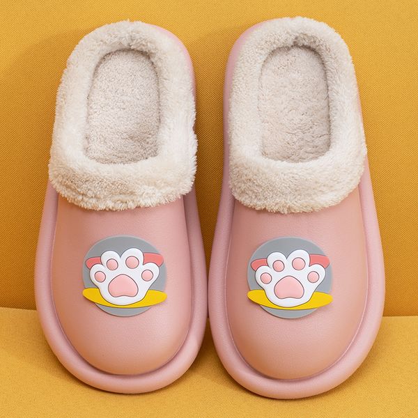 

slipper women cozy home indoor warm women shoes plush slippers women house cotton shoes couple winter slippers y1202, Black