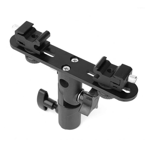 

dual flash bracket shoe speedlight stand umbrella holder light stand bracket mount 1/4 inch to 3/8 inch compatible with stud1