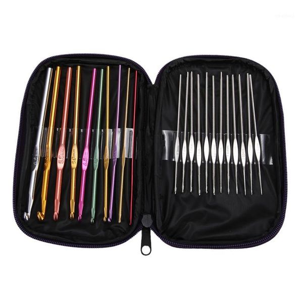 

sewing notions & tools aluminum crochet hooks needles knit weave craft yarn knitting accessories ganchos de croche1, Black