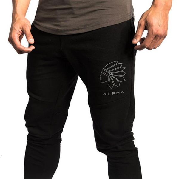 

тренажерный зал джорганистые спортивные штаны мужская хлопчатобумажная тощая повседневная брюки фитнес бодибилдинг брюки мужской бегущий раз, Black