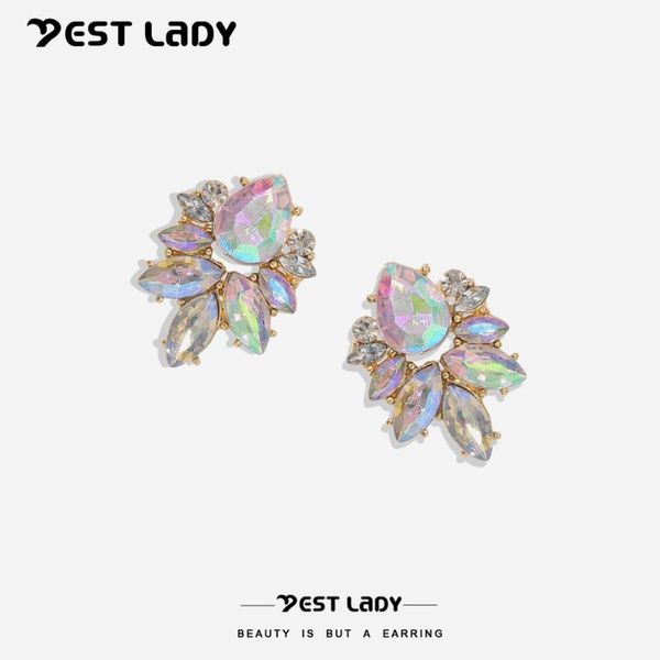 

lady shiny colorful charm earrings for women fashion jewelry 2020 new trendy charm ear bijoux party statement wholesale, Silver