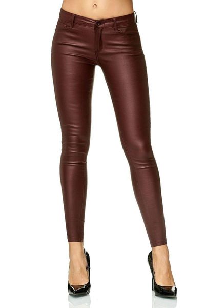 

women's pants & capris zogaa high waist leather leggings for women black light push up mathin thick femme slim fitness pu leggings-pant, Black;white