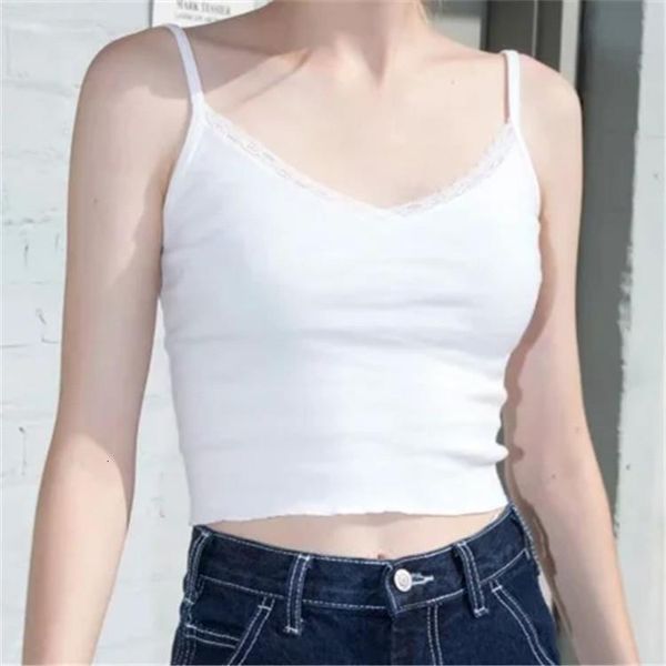 

qc040 lace small suspender womens korean version slim and versatile white short bottoming shirt with lace small back