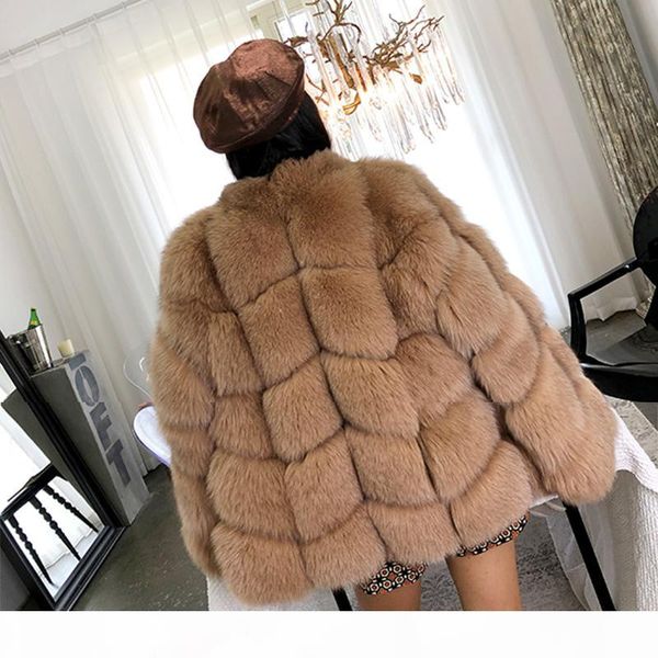 

autumn winter new faux fur coat long section stitching fur coat large size, Black