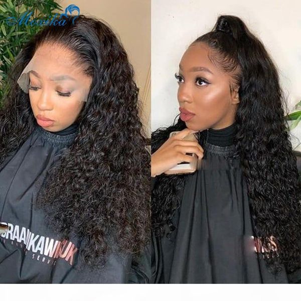 

water wave lace front wig 30 inch wig brazilian lace front human hair wigs remy 180 13x4 frontal human hair wigs glueless, Black;brown