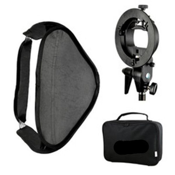 Supporto per montaggio Bowens con staffa Speedlite tipo S Freeshipping + Softbox 80 x 80 cm per fotografia in studio