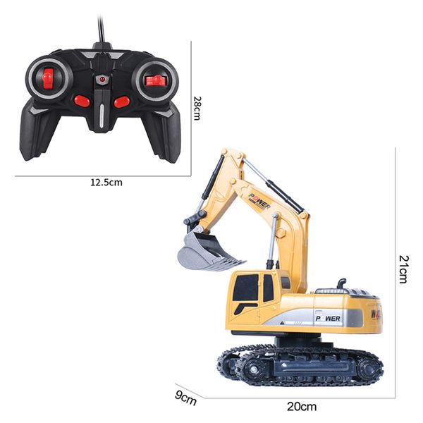 2,4 ГГц 1:24 RC Excavator Toy 6 канал RC Инжиниринг автомобиль и пластиковый экскаватор 6CH и 5CH RTR для детей Рождественский подарок 201203