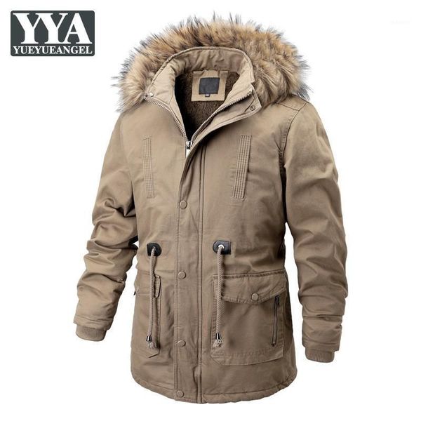 

2020 new mens parkas winter cargo jacket thicken warm windproof cold jackets casual mens down parka stand collar hooded outwear1, Black