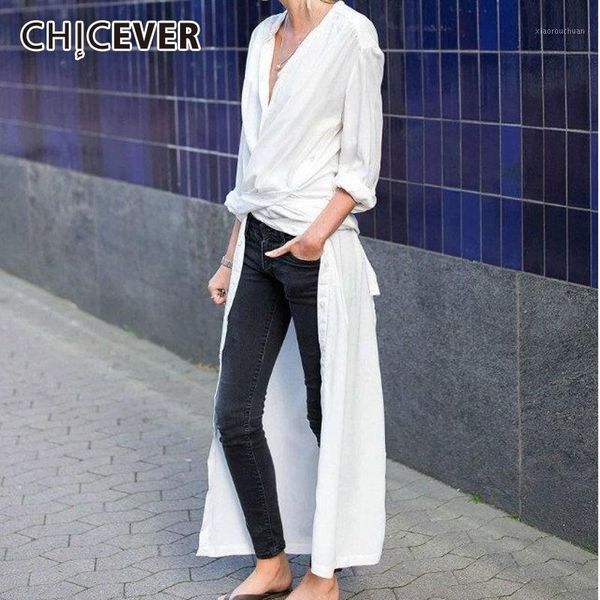

chicever autumn women's dress female side high split long sleeve loose big size dresses for women clothes fashion korean 20201, Black;gray