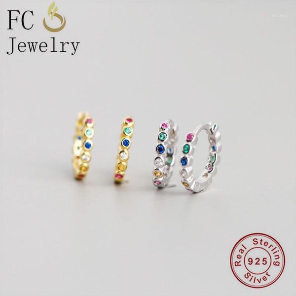 

hoop & huggie fc jewelry 925 silver gold color blue green crystal bead pendant piercing earring pendientes for women party wedding 20211, Golden;silver