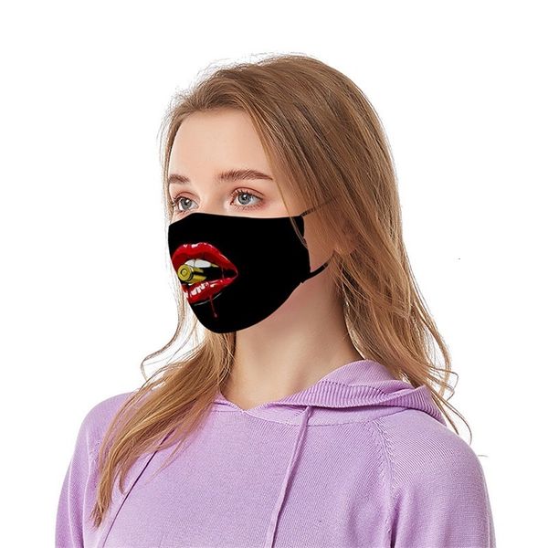 

lips 3d printing designer adjustable protective mask dust and haze with pm2.5 filter cross-border breathable face masks dhl