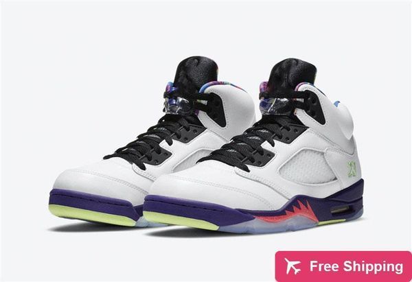 

2021 authentic 5 alternate bel-air men 5s court purple racer pink ghost green men casual shoes sports sneakers with box db3335-100, Black