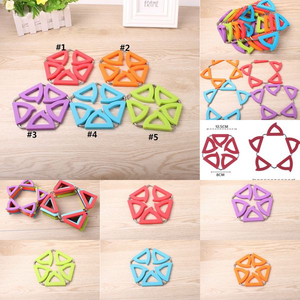 

pad coaster pads trivets mat holder peach blossom shaped stainless steel pot coasters silicone insulation placemat potho 6 nnozi