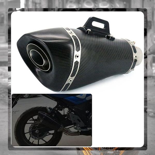 

for yzf r1 r3 r6 r25 r125 xj6 xjr1300 t-max 530 500 inlet 51mm motorcycle modified carbon fiber exhaust muffler pipe1