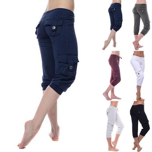 

2020 solid long pants women cropped capri pants stretch full-length trousers spring ladies casual stretchy pants, Black;white