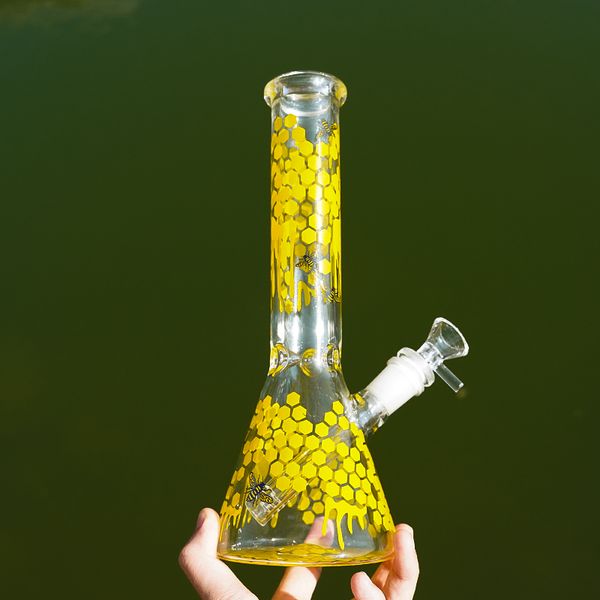 Bongo de vidro heady bong pinça de gelo bongs em linha reta Percordo petróleo de petróleo 18mm tubos de água articular fêmea com tigela difusa downstem downstem dcb20101