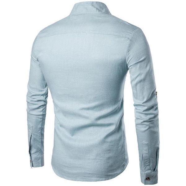 

men's casual shirts jaycosin shirt fashion personality cotton button street slim look linen long sleeve, White;black