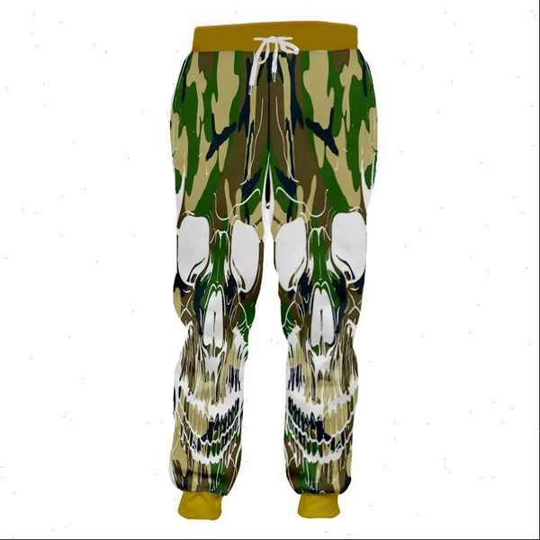 

horror 3d skull camouflage joggers pants casual sweatpants with pockets men women fitness rap trousers brand custom pants, Black