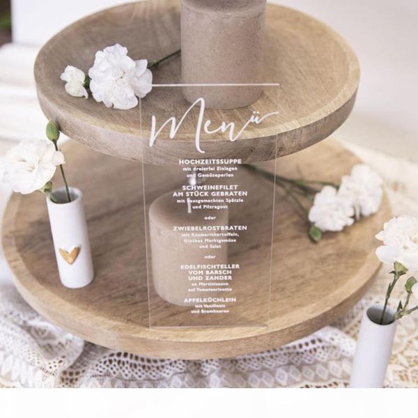 

acrylic glass menu vintage