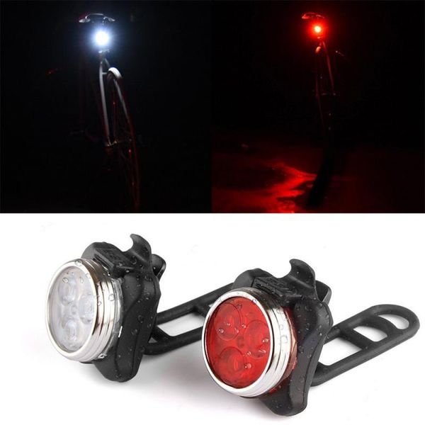 

bicycle lights usb charging cob mountain bike highlight front rear lights waterproof safety warning light taillight