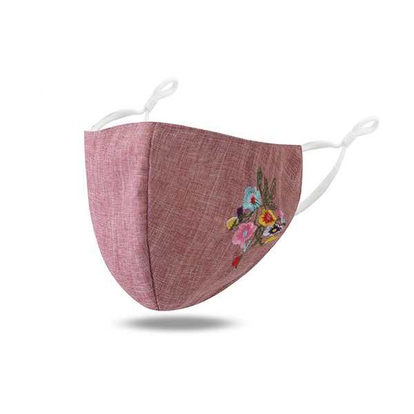 

factory embroidery flowers face masks fashion mascarilla washable reusable respirator custom earloop lady child dust proof cycling 4 6ws c2